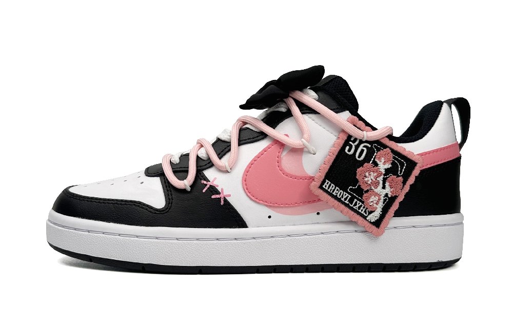 Nike Court Borough Low-Top Skateboard Shoes Women's Black Pink