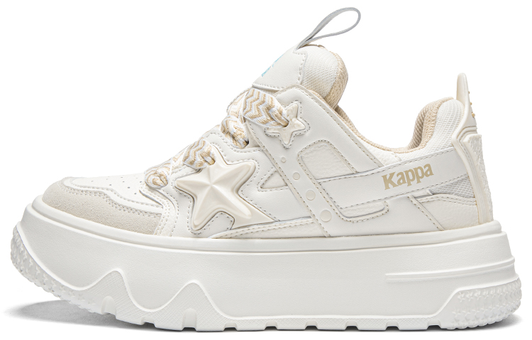 Kappa Anti-Slip Wear-Resistant Skateboard Shoes Unisex White