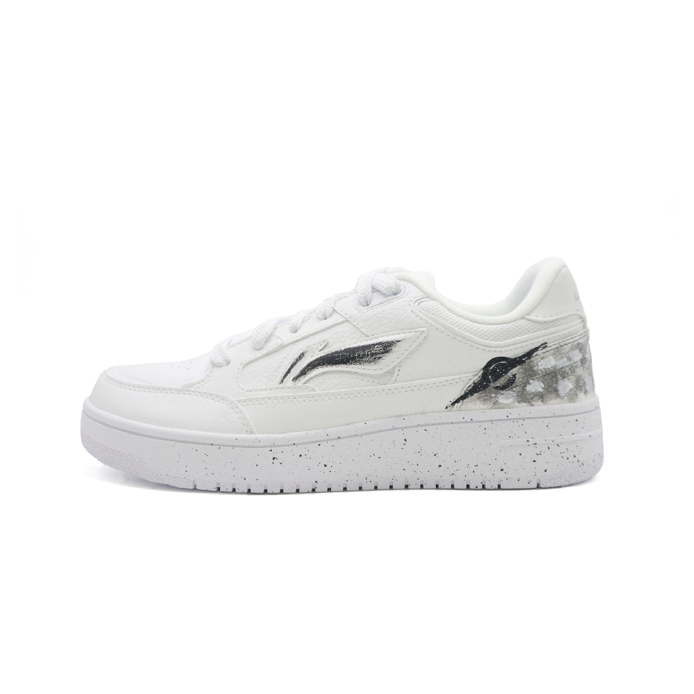 LiNing Tianji Anti Slip And Wear Resistant Height Increasing Low Top Skateboard Shoes Men's Black White