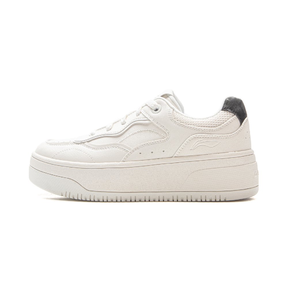 LiNing Cheese 2.0 Slip Resistant, Abrasion Resistant, Breathable Low Top Skateboard Shoes Women's Mist White