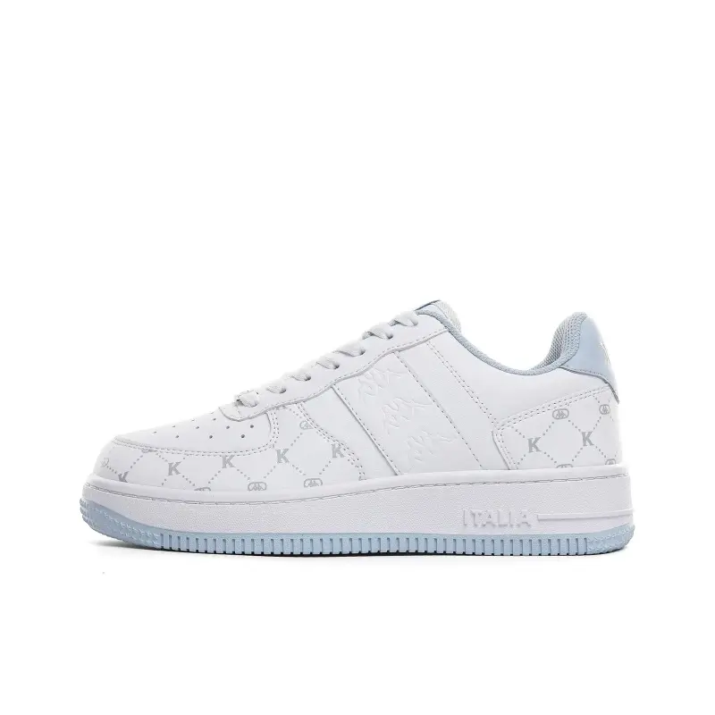 Kappa Coverage Cushioning Abrasion Resistant Breathable Low top Skateboard Shoes Unisex Classic White Iceberg Blue