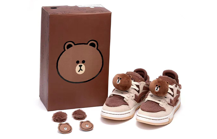 LINE FRIENDS x LiNing Wave Pro Anti-Slip And Wear-Resistant Lightweight Low-Top Skateboard Shoes Women's Brown