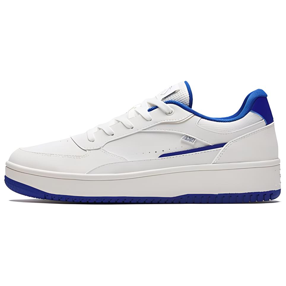 Anta Anti Slip Wear Resistant Low Top Skateboard Shoes Men's White Blue