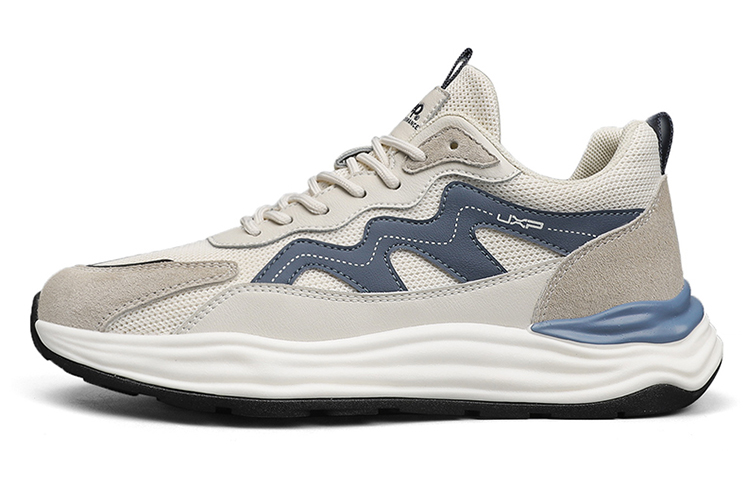 Jeep Abrasion Resistant, Breathable, Lightweight Low Top Running Shoes Men's Beige Blue