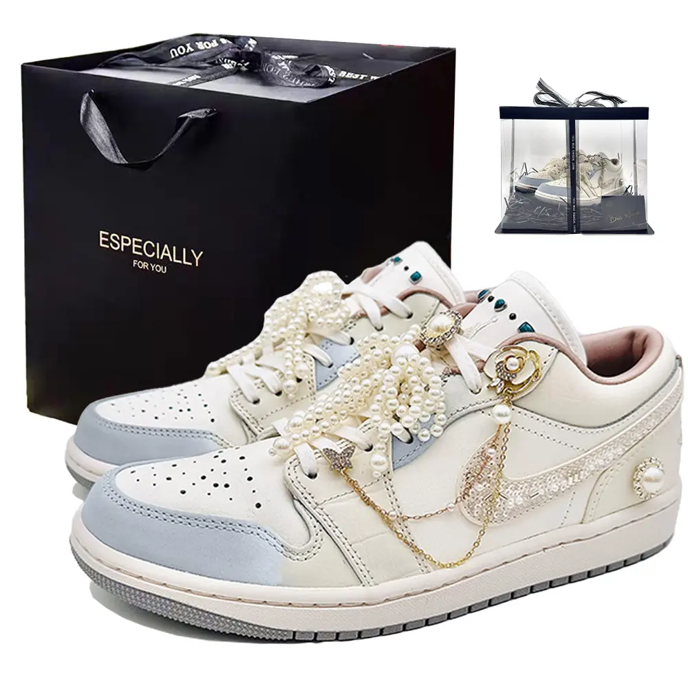 Jordan Air Jordan 1 Miss Cherished Vintage Basketball Shoes Women's Beige White Blue