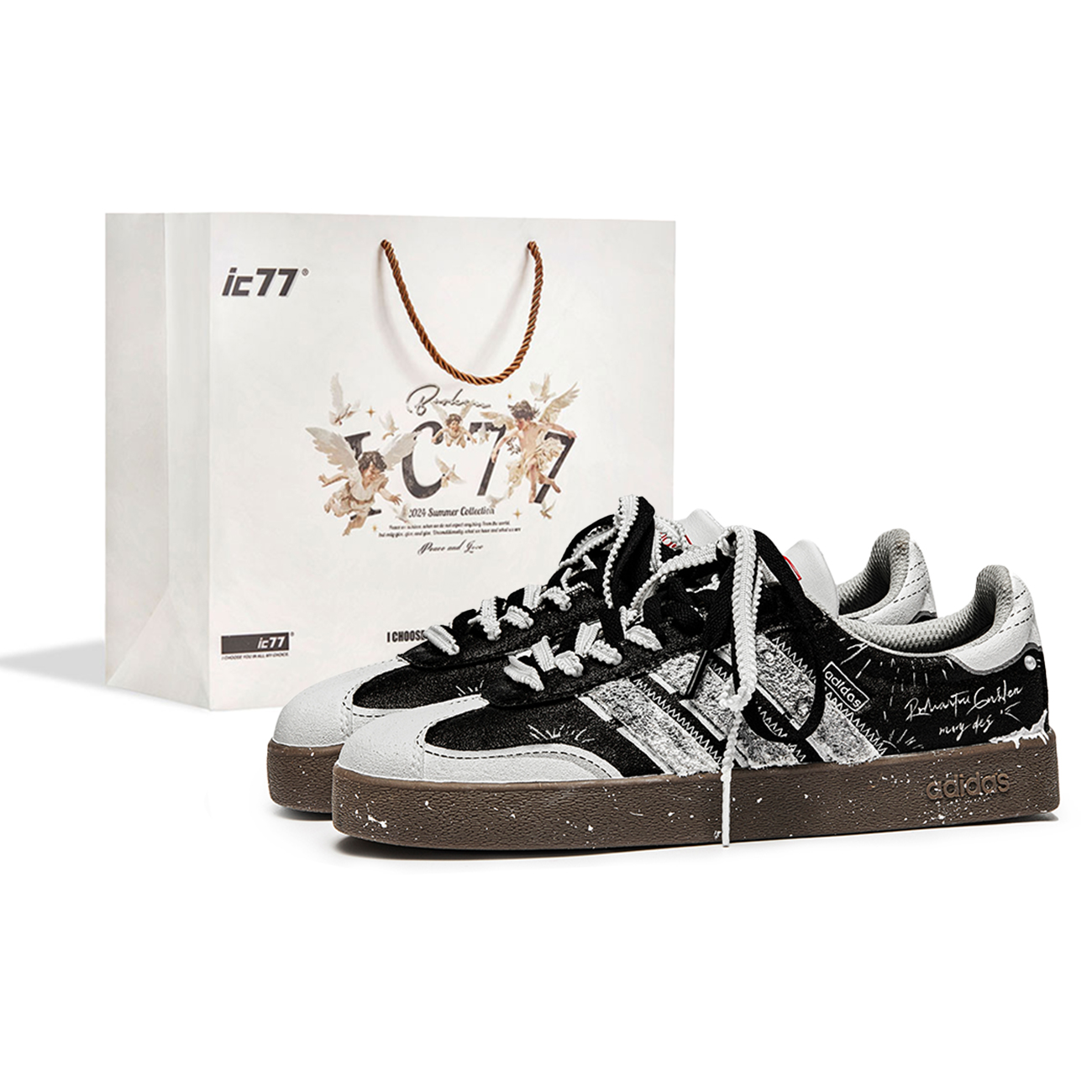 Adidas VL COURT 2.0 Low Top Skateboard Shoes Unisex Black White