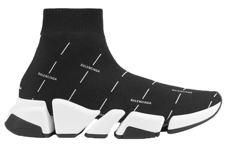 Balenciaga Speed 2.0 Black White Logo Women's купить в интернет-магазине Yoocart с быстрой доставкой по России.