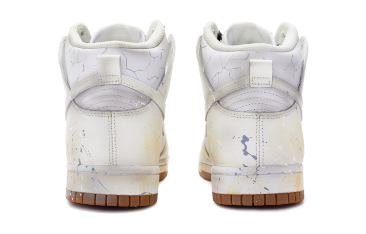 Nike Dunk High Top Skateboard Shoes Women's White Gray