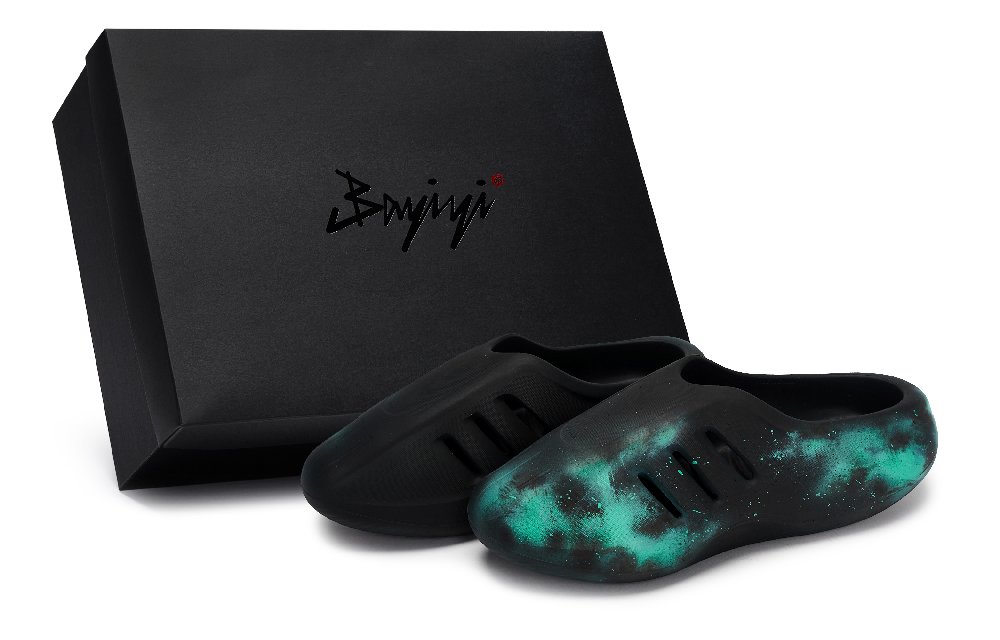 Adidas Originals AdiFOM IIInfinity Mules Abrasion Resistant Closed Toe Slippers Unisex Black Green