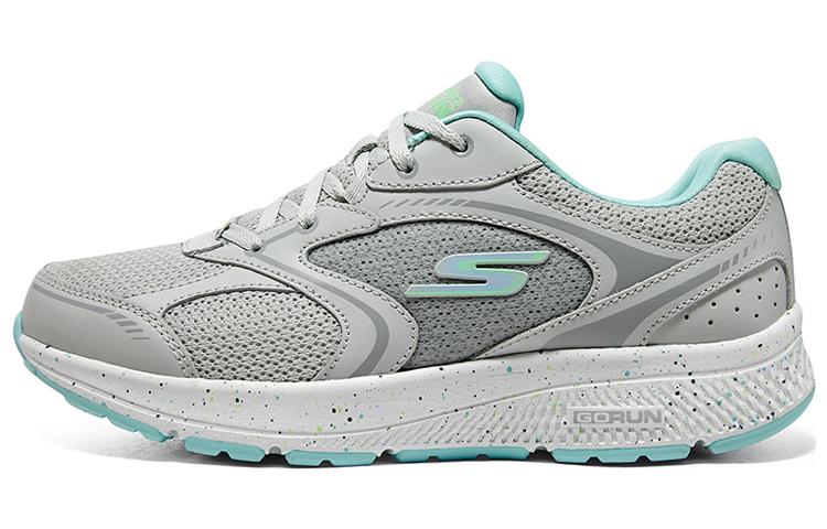 Skechers Go Run Consistent Cushioning Wear-Resistant Low-Top Casual Running Shoes Women's Gray Blue