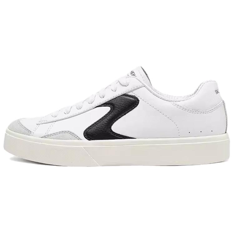 Skechers Court Classics Cushioning Lightweight Support Low Top Skateboard Shoes Women's White Black