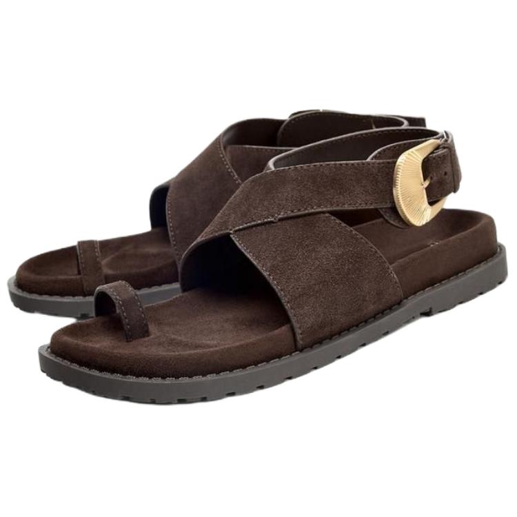 ZARA One Strap Sandals 2cm Women's Brown купить в интернет-магазине Yoocart с быстрой доставкой по России.
