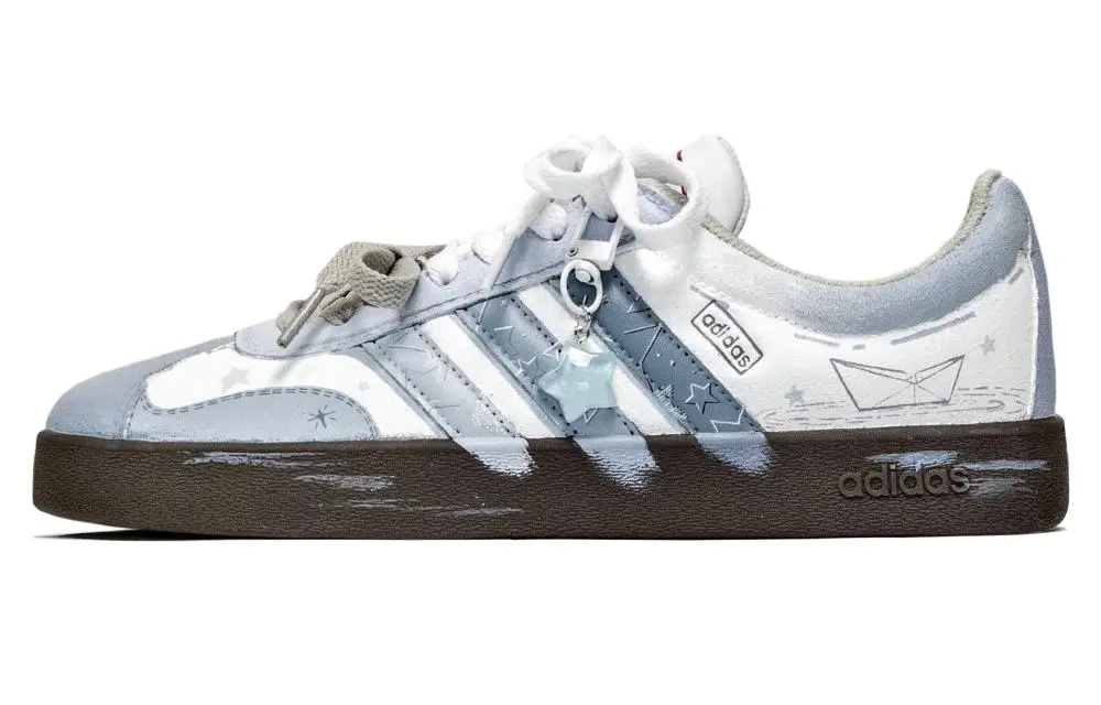 Adidas Neo VL Court 2.0 Mesh Feel, Paper Boat Abrasion Resistant Slip Resistant Low top Skateboard Shoes Unisex
