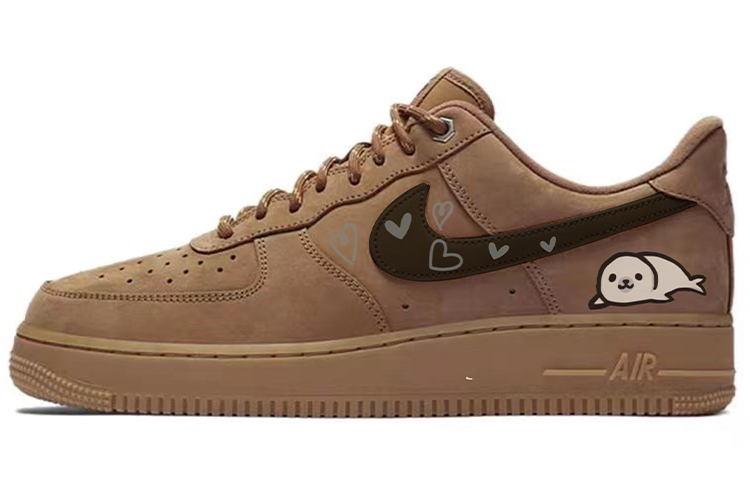 Nike Air Force 1 Skateboard Shoes Unisex Low-Top Black/Brown