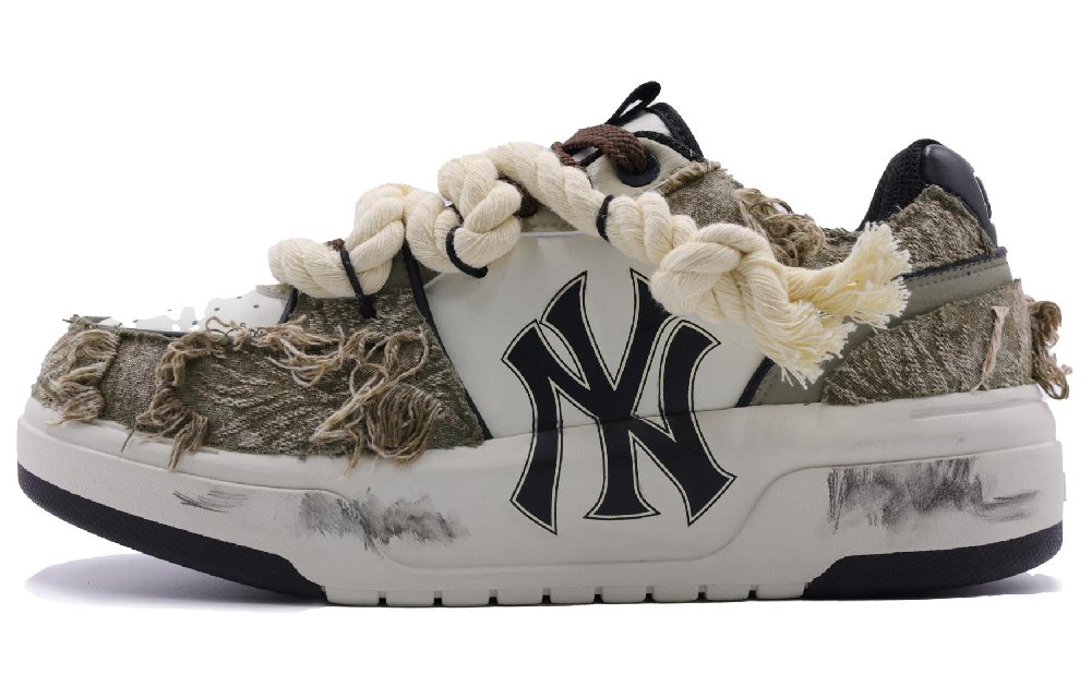 MLB Chunky Liner Apocalypse Romance Wear-Resistant Height Increasing Low-Top Skateboard Shoes Unisex Gray Green