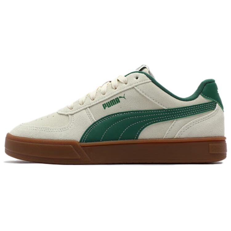 PUMA Caven Abrasion Resistant Breathable Low Top Skateboard Shoes Unisex Beige Green
