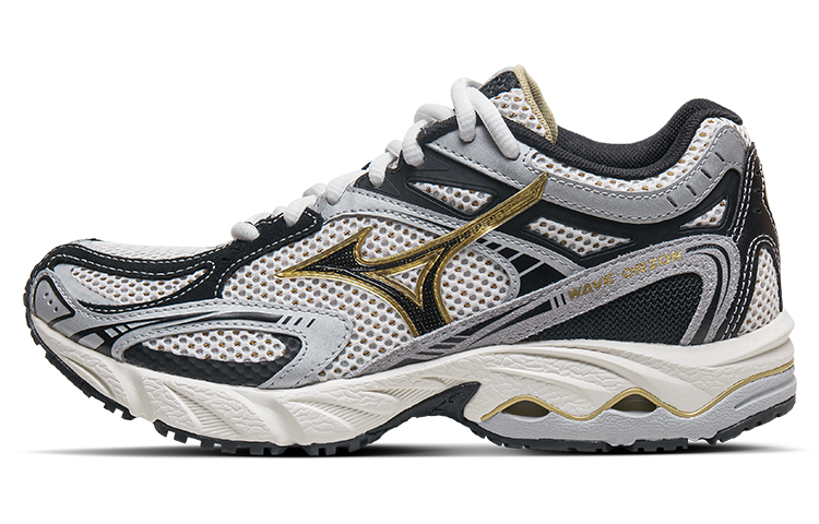Mizuno WAVE ORION Cushioning Anti-Slip Wear-Resistant Breathability Low-Top Running Shoes Unisex White Gold Black