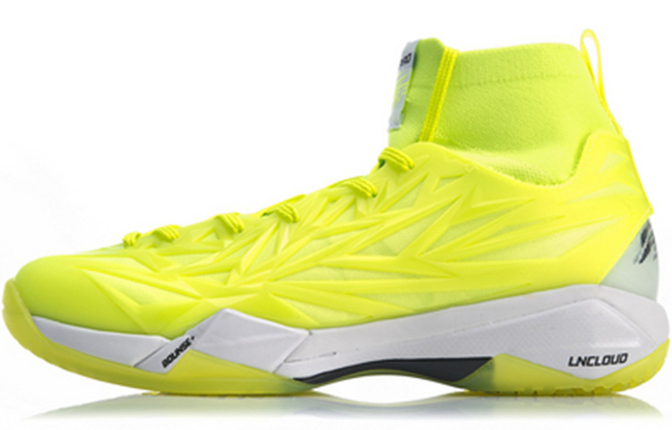 LiNing Frontier Shadow Pro3.0 Cushioning Slip Resistant Lightweight Rebound High Top Badminton Shoes Neon Bright Green