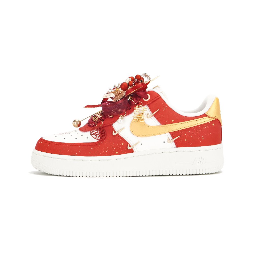 Nike Air Force 1 Anti Slip Wear Resistant Low Top Skateboard Shoes Women's Red
