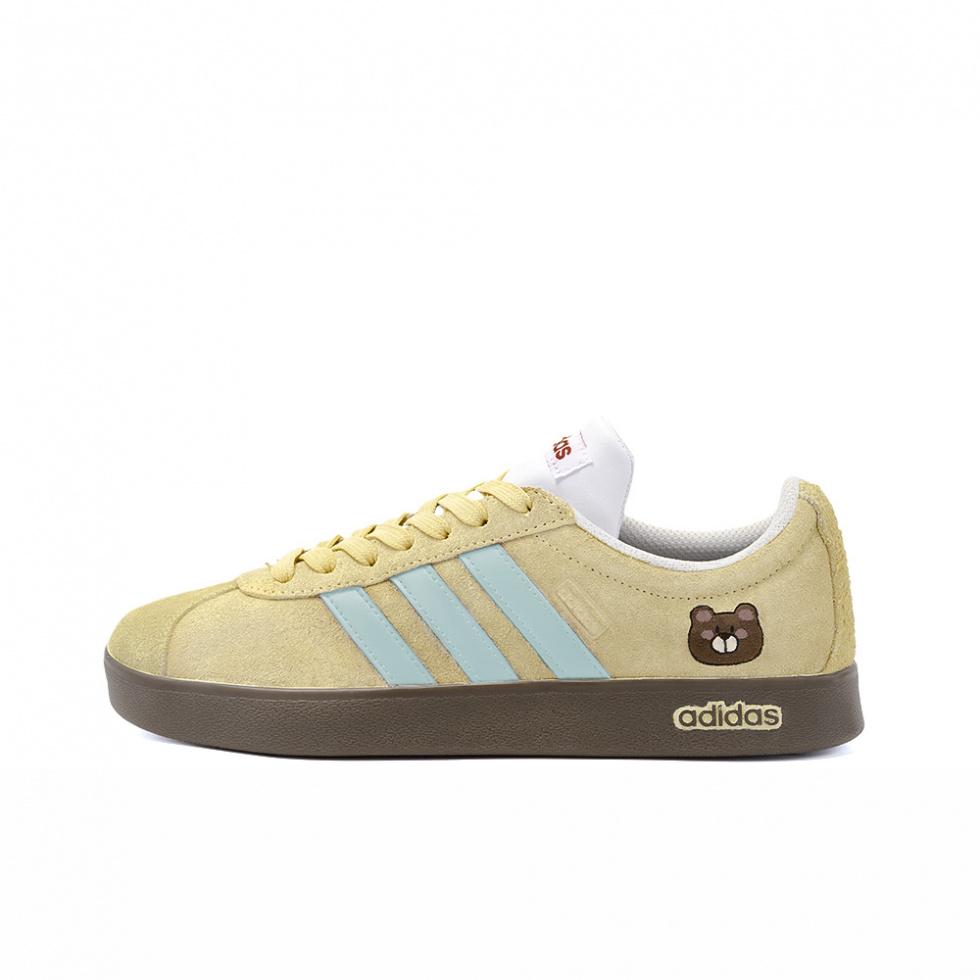 Adidas Neo Vl Court Cream Sugar Amber Low Top Skateboard Shoes Unisex Yellow