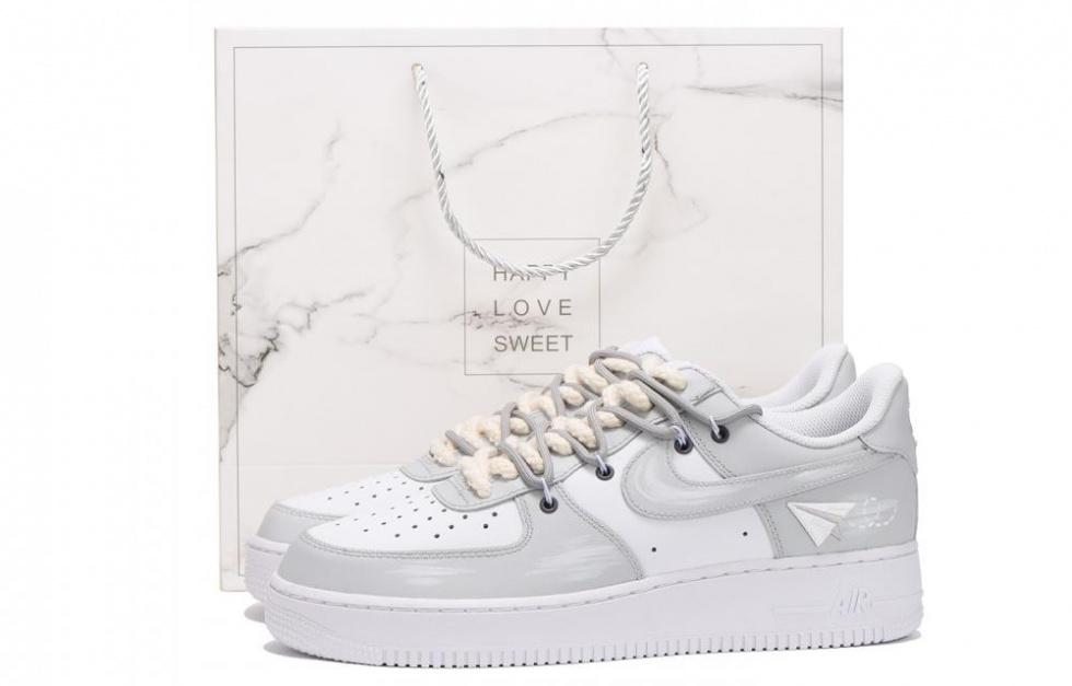 Nike Air Force 1 Low Low-Top Skateboard Shoes Men's Gray