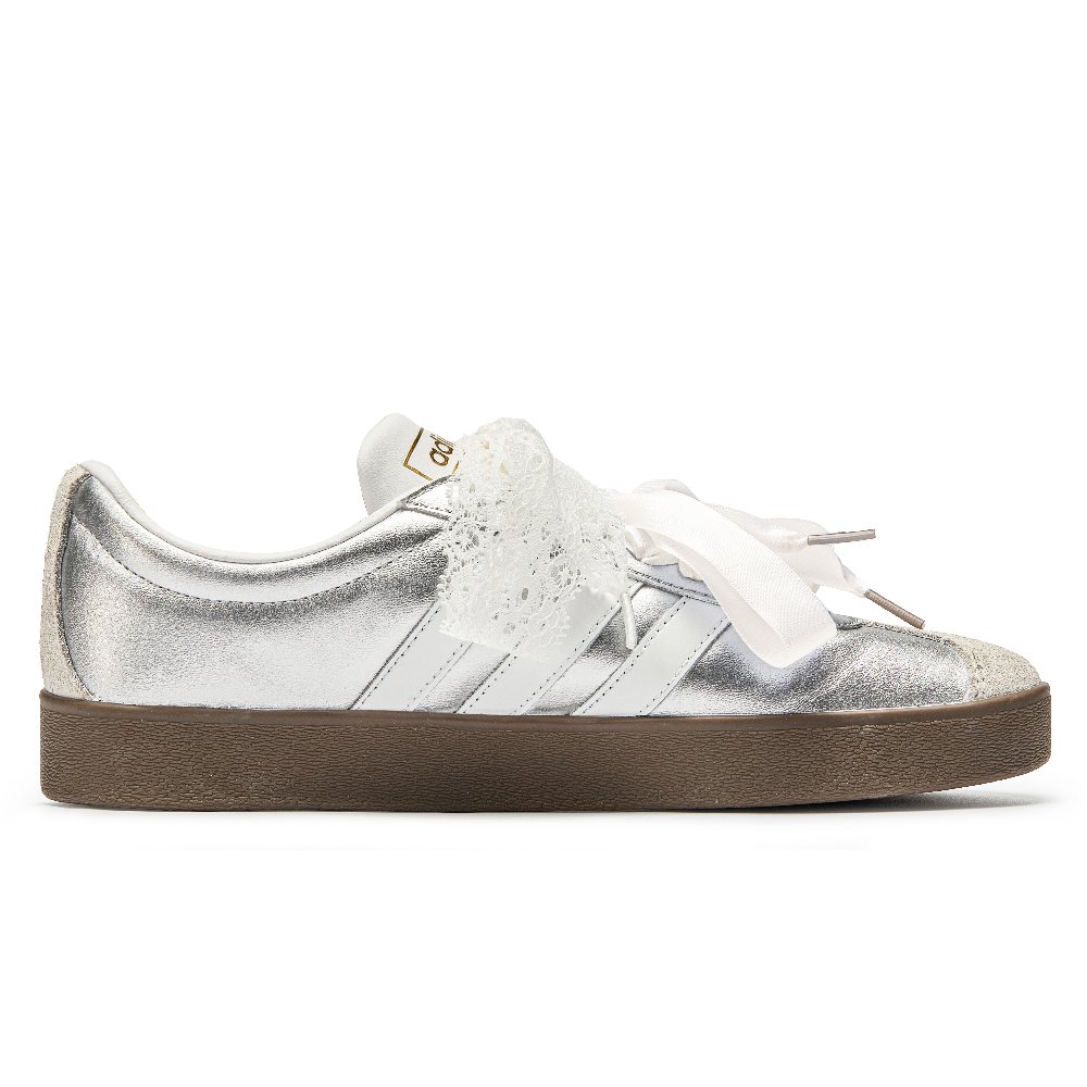 Adidas Neo VL Court 2.0 Low Top Skateboard Shoes Unisex Silver White