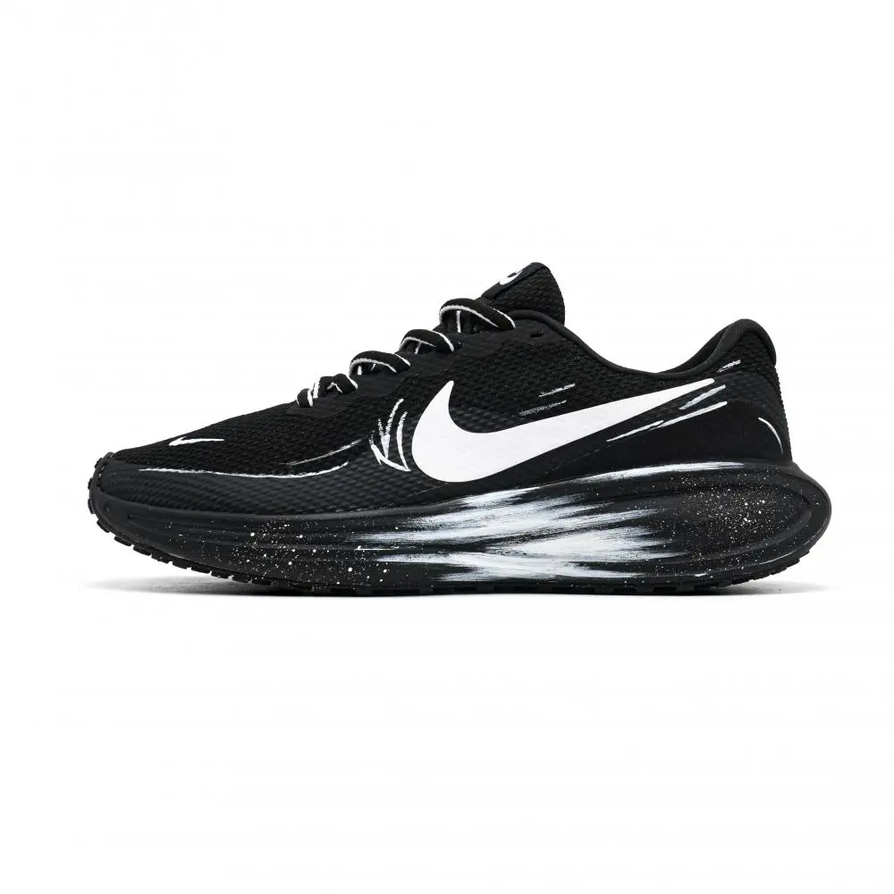 Nike REVOLUTION 8 Cushioning Abrasion Resistant Breathable Low top Casual Running Shoes Men's Black White