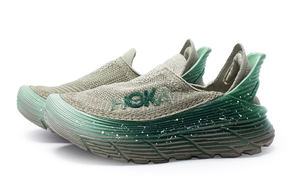 HOKA ONE ONE Restore Cushioned Slip-Resistant Breathable Low-Top Casual Running Shoes Unisex Sand Green