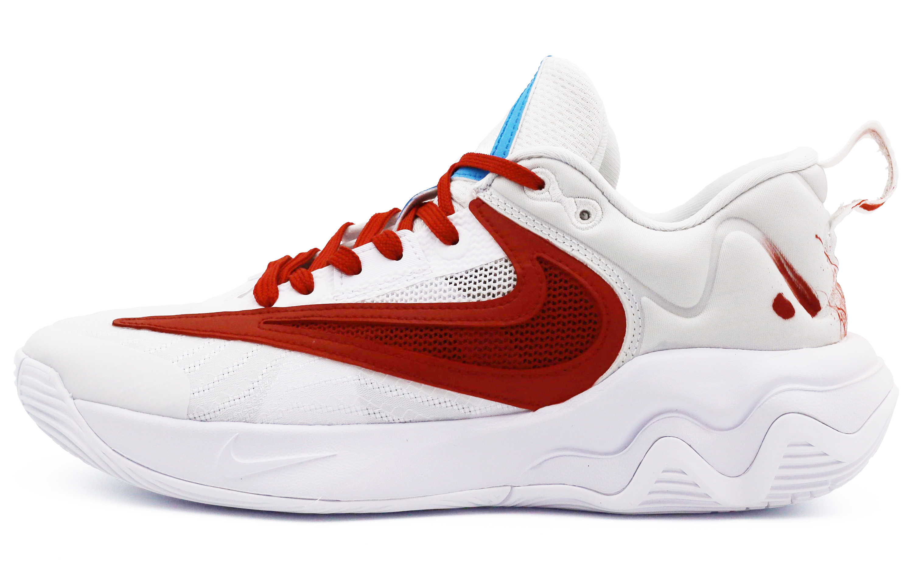 Nike Giannis Immortality Cushioning Wear-Resistant Low-Top Basketball Shoes Men's Red Blue White