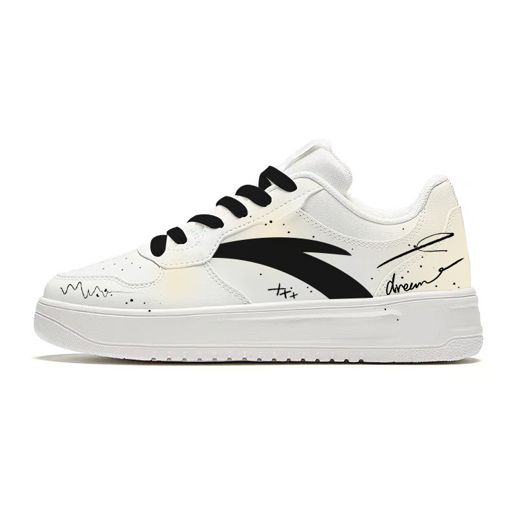 Anta Relaxed Abrasion Resistant Slip Resistant Low Top Skateboard Shoes Unisex White Yellow Black