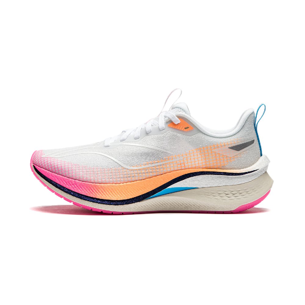 LINING Red Hare 7 Pro Running Shoes Women's Low top Standard White/Fluorescent Melon Orange
