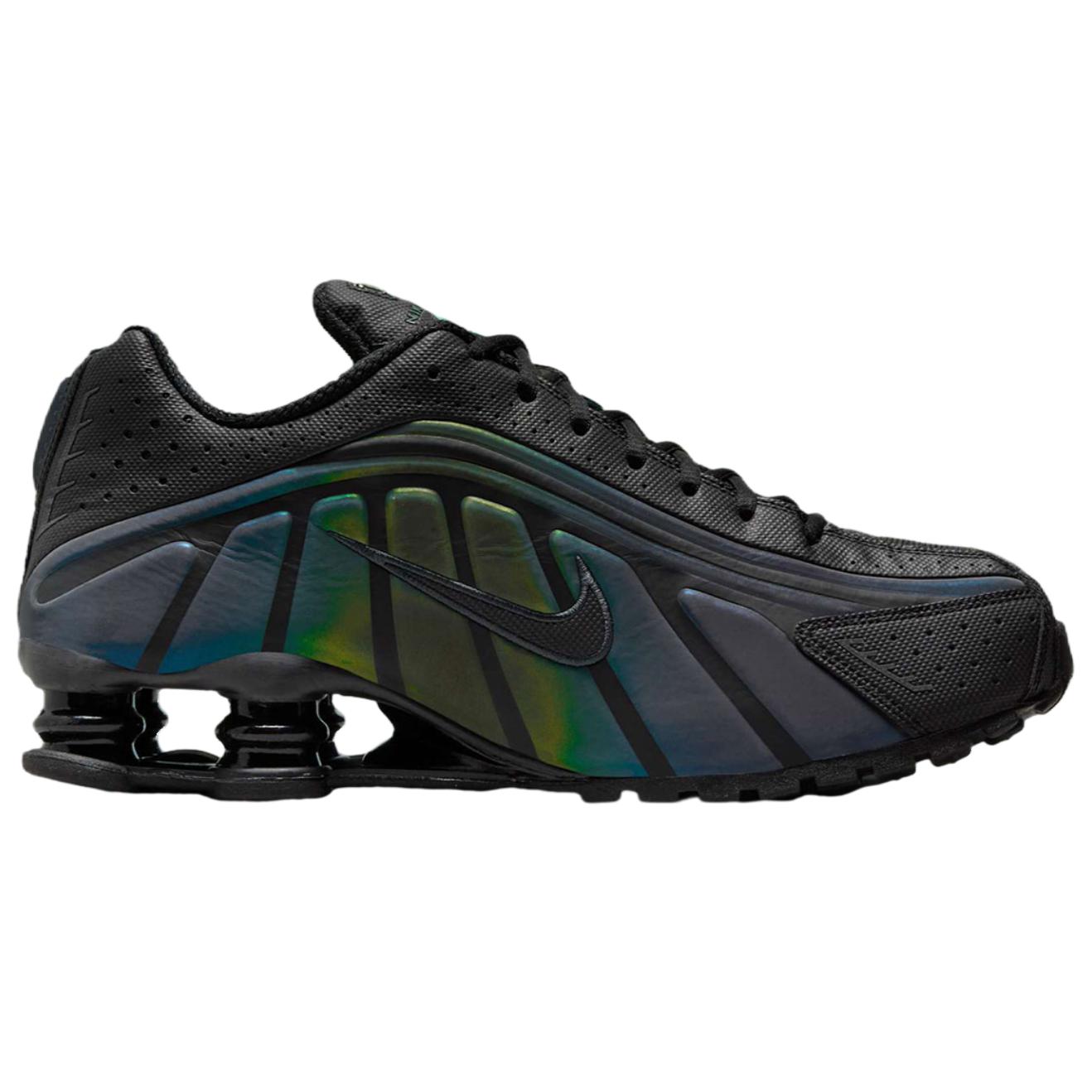 Nike Shox R4 Breathable Running Shoes Unisex Black Green