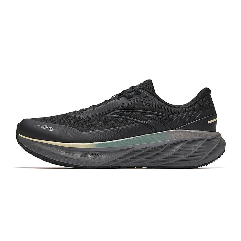 Anta Travel Cushioned Slip-Resistant Low-Top Running Shoes Men's Black Yellow