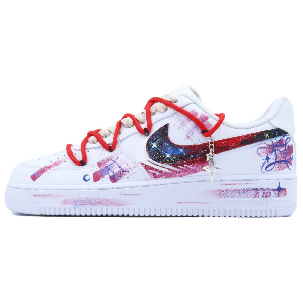 Nike Air Force 1 Twelve Constellations Gemini Anti-Slip Wear-Resistant Low-Top Skateboard Shoes Unisex White Red