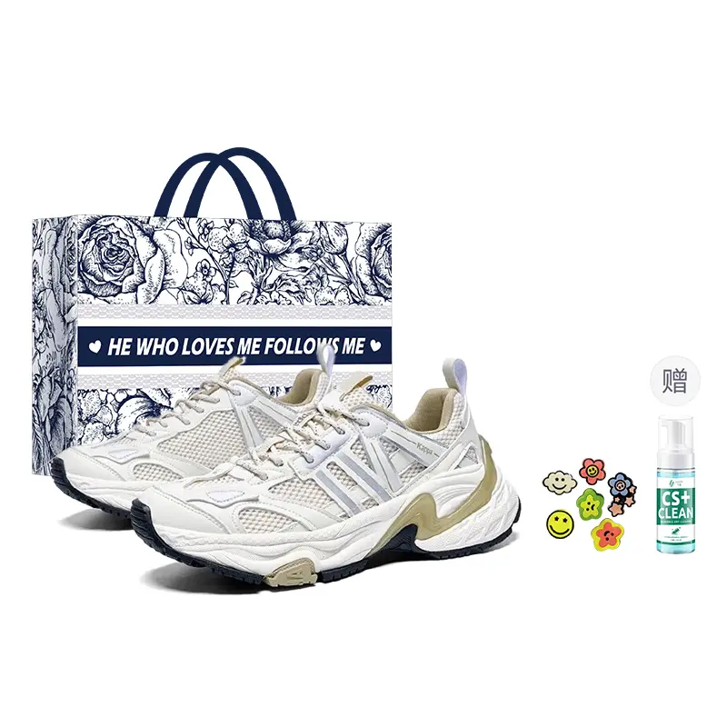 Kappa Slip Resistant Low Top Chunky Sneakers Unisex White Silver