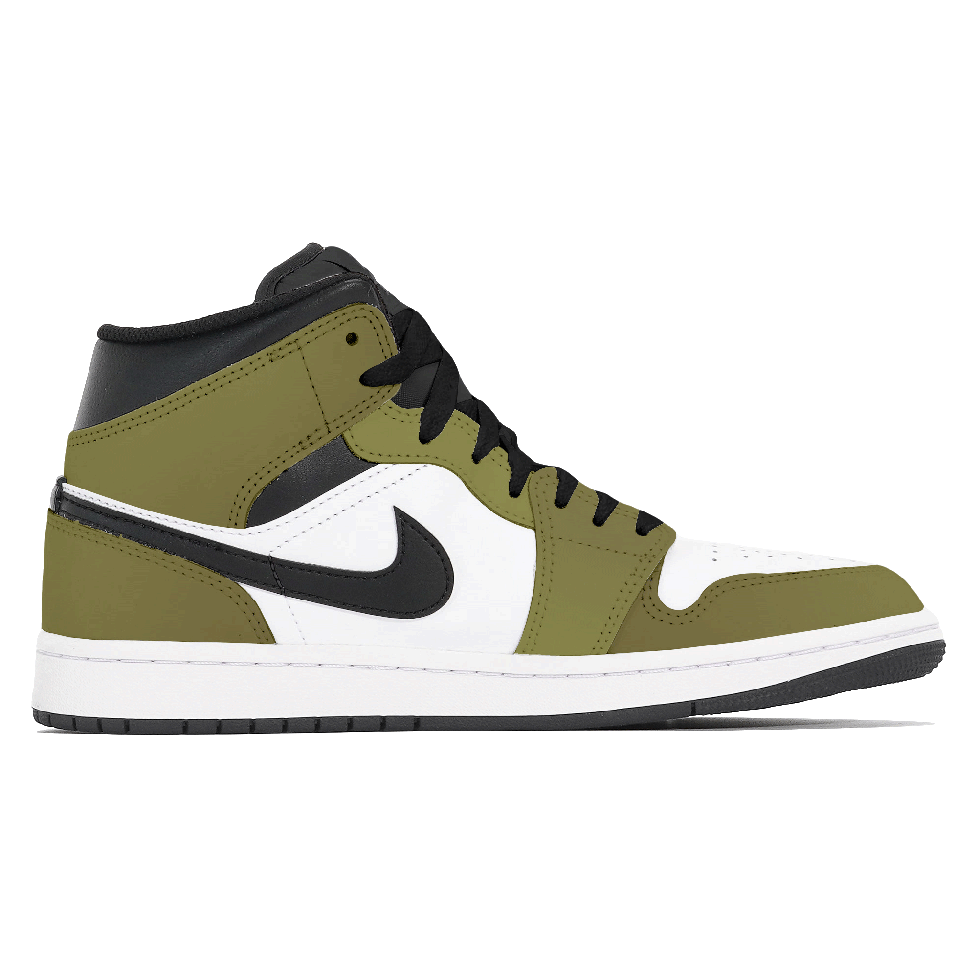 Jordan Air Jordan 1 Dust, Lichen Abrasion Resistant Mid top Vintage Basketball Shoes Men's Olive Green