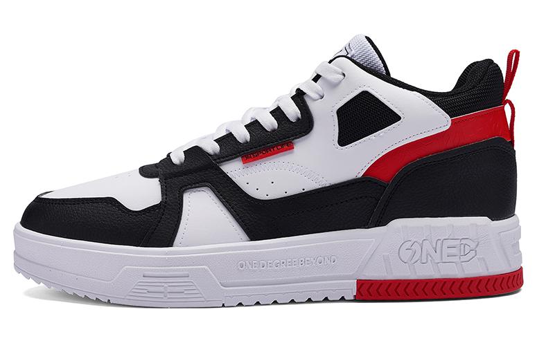 361° Anti Slip Wear Resistant Mid Top Skateboard Shoes Men's White Black
