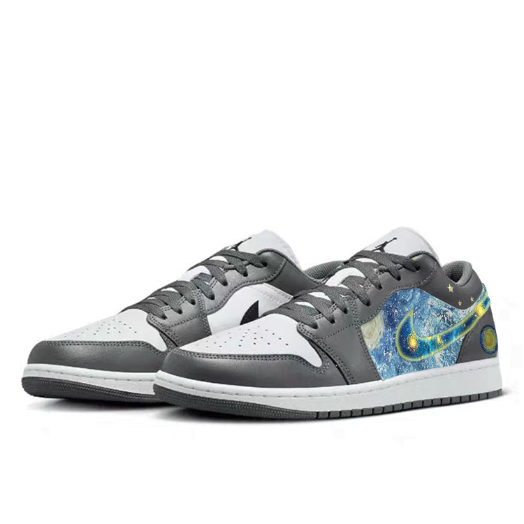Jordan Air Jordan 1 Vintage Basketball Shoes Unisex Low Top White/Gray