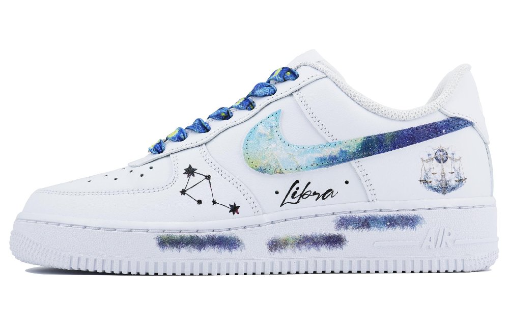 Nike Air Force 1 Libra SDS Low Top Skateboard Shoes Men's White Blue