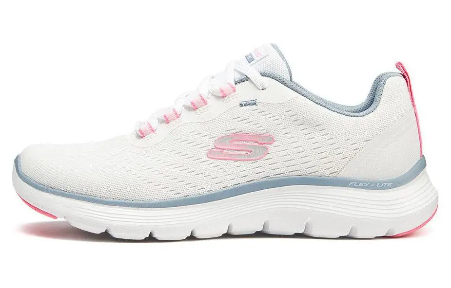 Skechers Cushioning Abrasion Resistant Breathable Low top Casual Shoes Women's White Pink Blue