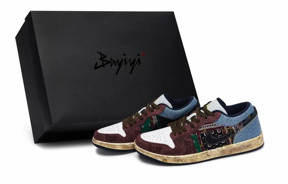 Jordan Air Jordan 1 Vintage Basketball Shoes Men's Low top Black/White/Red/Blue/Brown