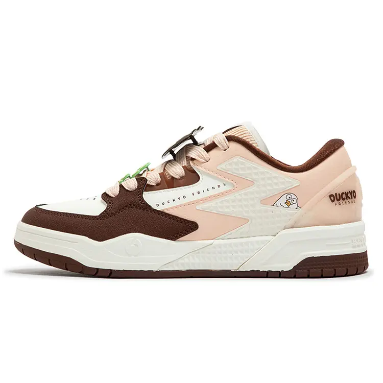 361° BIG 3 Slip-Resistant Cushioning Abrasion-Resistant Low-Top Skateboard Shoes Women's White Brown Pink