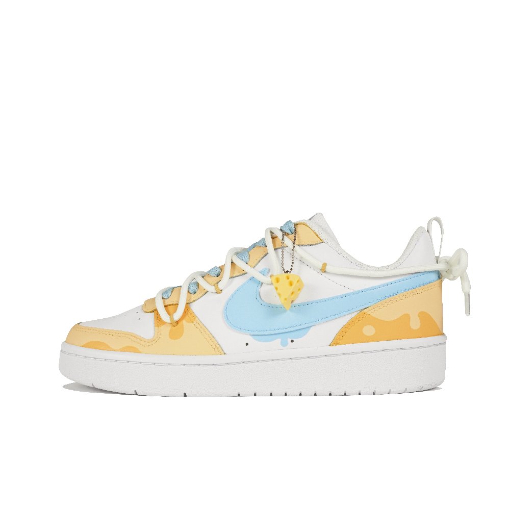 Nike Court Borough Low Nine Systems Low Top Skateboard Shoes GS White Blue