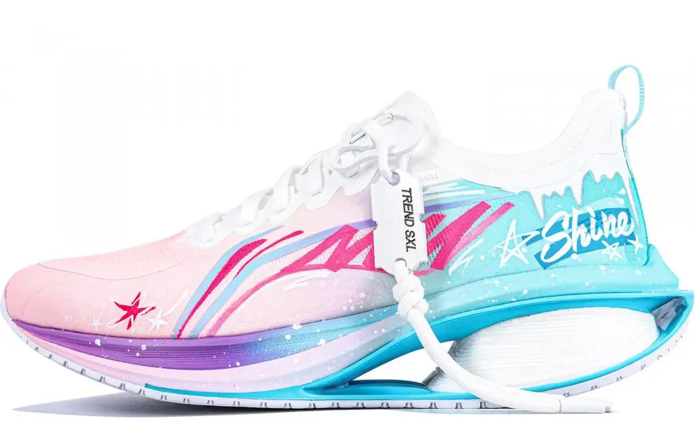 LiNing WuShi 5S 3.0 Cushioning Abrasion Resistant Breathable Low Top Casual Running Shoes Men's Pink Blue