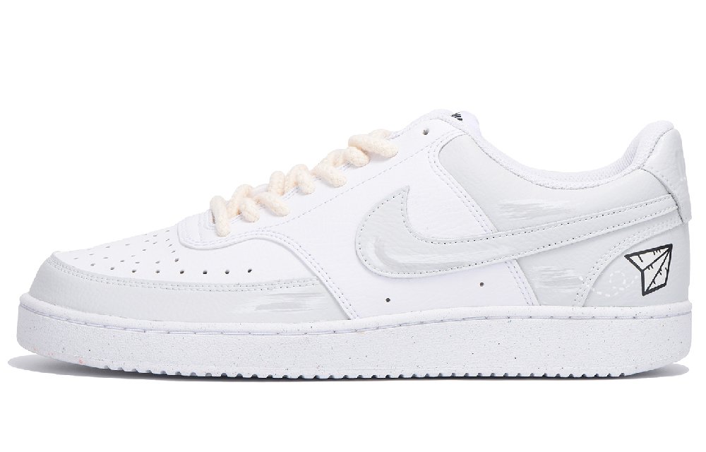 Nike Court Vision 1 Slip-Resistant Coverage Low-Top Skateboard Shoes Men's Gray White