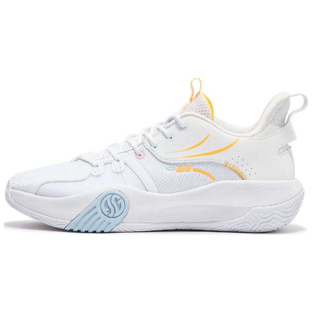 361° Ag Volley Slip-Resistant Low-Top Basketball Shoes Men's White Blue Orange