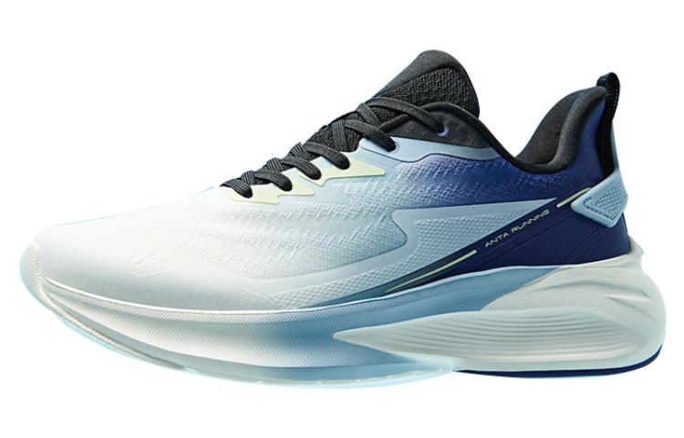 Anta Cushioning, Wear Resistant Low top Running Shoes Men's Black White Blue