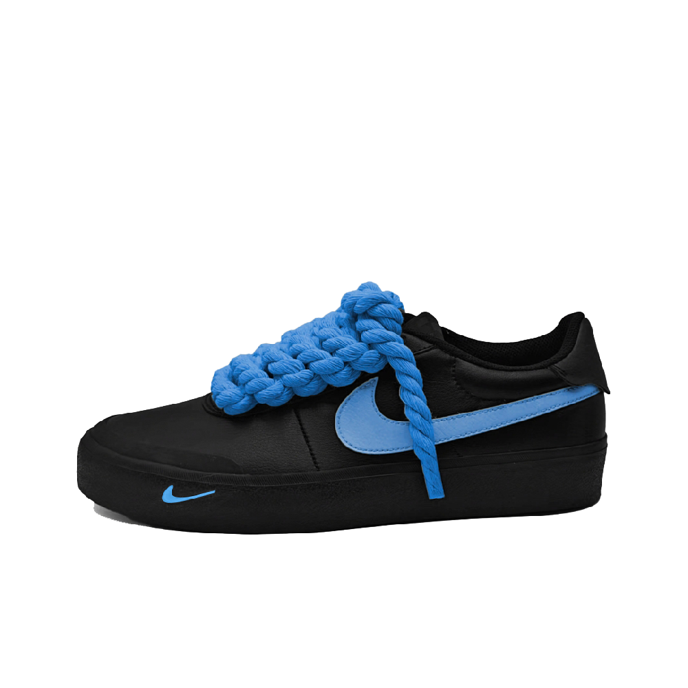 Nike Court Shot Dragon Soul Blue Blade Wear resistant And Lightweight Low Top Skateboard Shoes Unisex Black Blue