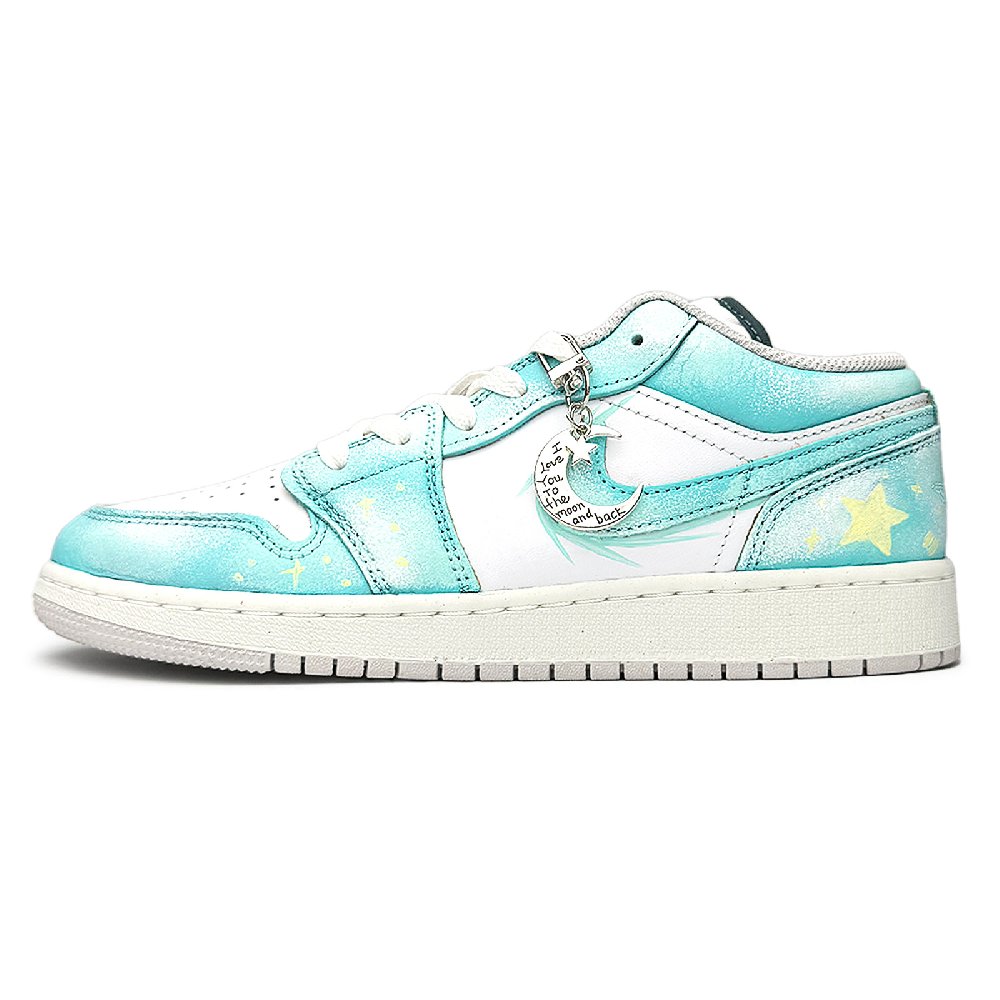 Jordan Air Jordan 1 Abrasion Resistant Low Top Vintage Basketball Shoes Unisex Mint Green