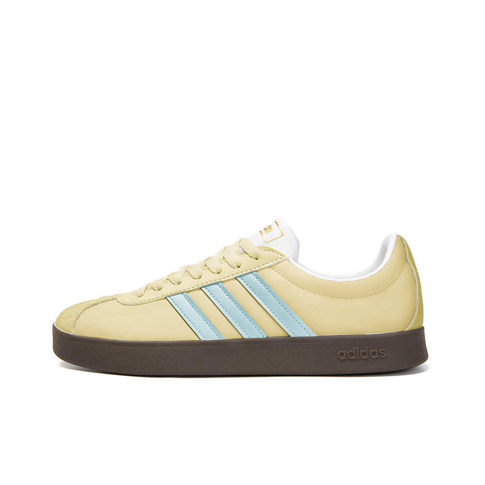 Adidas VL COURT 2.0 Slip Resistant Low Top Skateboard Shoes Unisex Yellow Blue